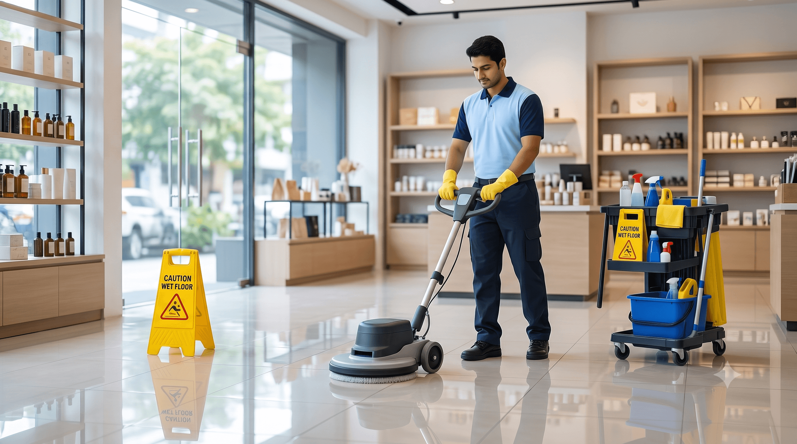 Professional shop cleaning service