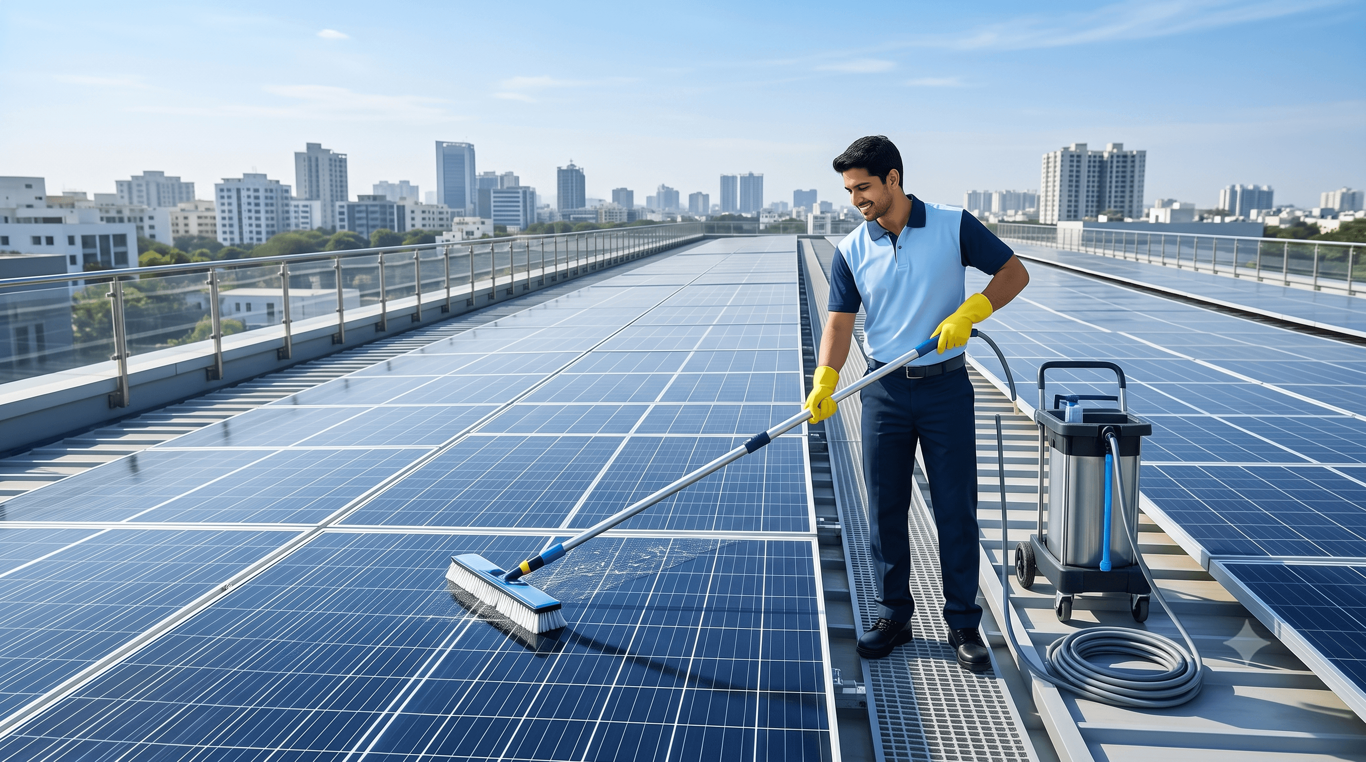 Professional solar panel cleaning service